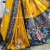 Premium south cotton hand painted pattachitra saree-1296-2