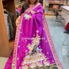 Premium pure silk pattachitra hand painting saree - 1330 - 1