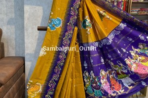 Premium hand painting pattach south cotton saree 