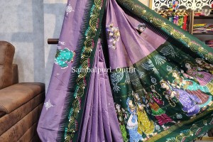 Premium south cotton hand painted pattachitra saree