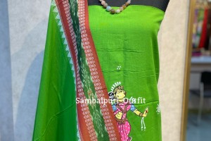 A Canvas of Heritage – Hand-Painted Pattachitra sambalpuri cotton Suit Set