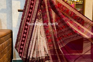 Premium double ikkat sambalpuri cotton saree