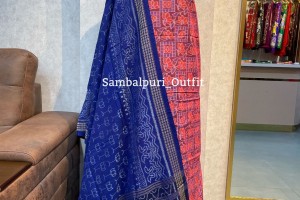 Premium Handwoven Double Ikat Sambalpuri Cotton Unstitched Suit Set
