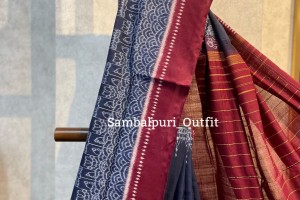 Premium double ikkat Sambalpuri cotton saree