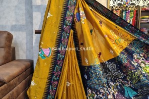 Premium south cotton hand painted pattachitra saree