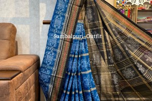 Premium double ikkat Sambalpuri cotton saree