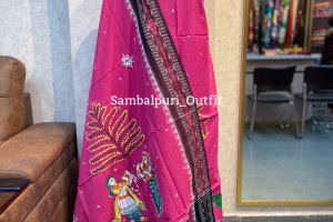A Canvas of Heritage – Hand-Painted Pattachitra sambalpuri cotton Suit Set