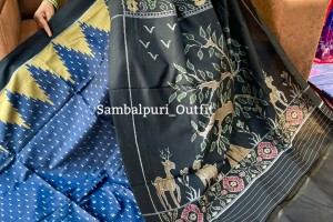 Premium contemporary designer Odisha ikkat handloom cotton saree